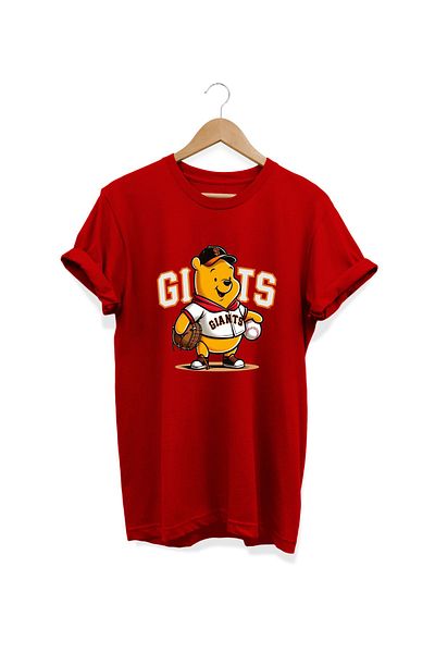 remonz Μπλουζάκι με στάμπα Pooh Oversize Crew Neck 100% Cotton Plus Size T-shirt
