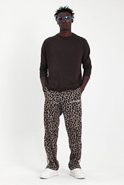 Soho Mood Ανδρικό μπλουζάκι Oversize βαμβακερό μακρυμάνικο καφέ - Dirty Collar