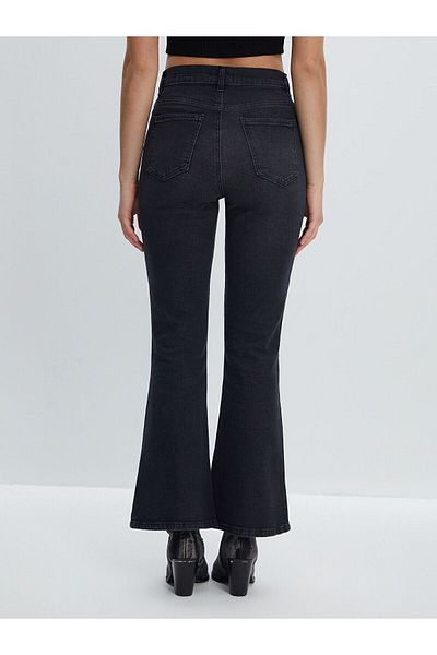 LC Waikiki Lcw Jeans Gray High Waist Mars Flare Women's Jean Pants