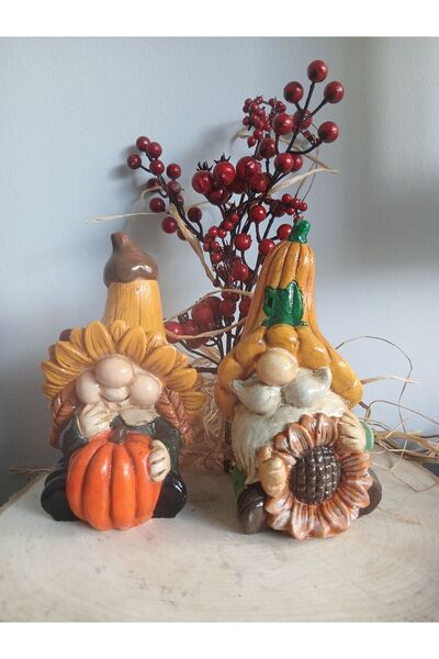 RENKLİMASALTASARIMLAR 2 adet Şans Büyük Boy Cüce Dekoratif Biblo Heykel Hediy...