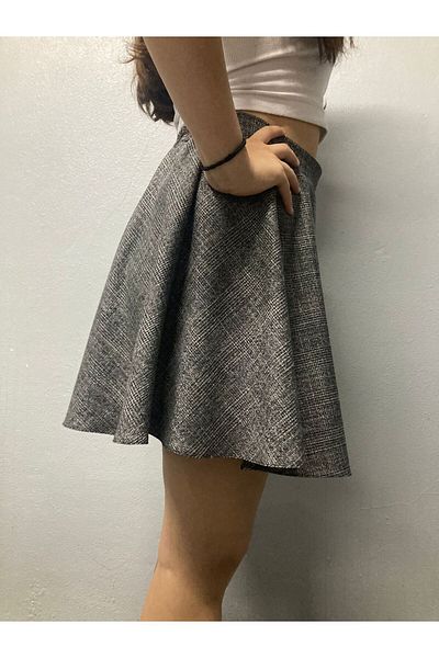 KedyKids Gray Plaid Mini Straight Skirt for Kids