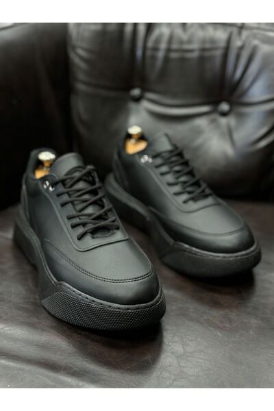 BOA Ba0354 Casual Lace-Up Men's High Black Sole Sneakers