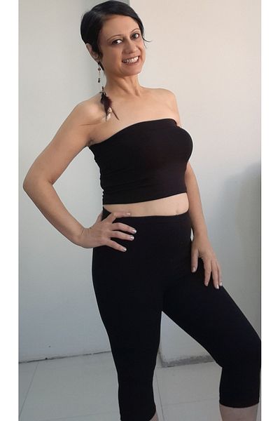 Mertcan Butik Strapless Black Crop Viscose Tank Top