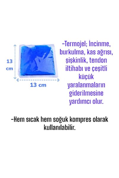 MediPal 2 Adet 13x13 Cm Termojel - Soğutucu Isıtıcı Kompres Jel - Buz Paketi - Cold Pack