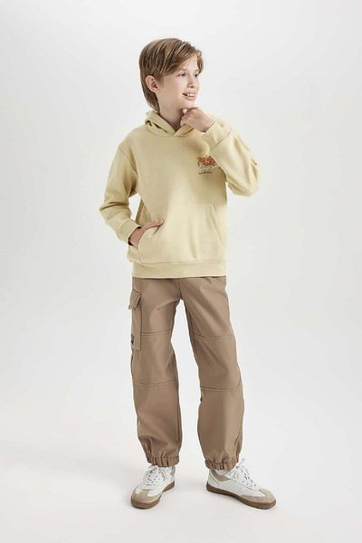 DeFacto Fleece-Jogginghose für Jungen – elastische Taille, Bein und Cargotaschen, Plüschfutter D3460a824wn