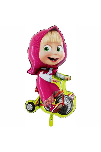 Baloncum Maşha Folyo Balon - Maşa Bisiklet Sürüyor