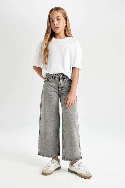 DeFacto Pantaloni pentru fete cu picior lat cu buzunare late C8534a824au
