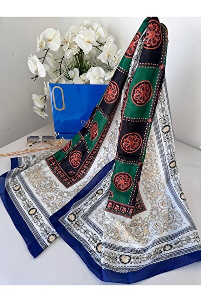 Oxygen Scarfs شال ناعم من القطن باللون الأزرق الداكن