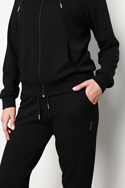 İKLİM LİFE Black Modal Hooded Zipper Suit Set