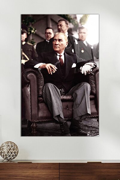 Vosevu Mustafa Kemal Atatürk Cam Tablo, Modern Ev Ofis Dekoru, Hediyelik Duvar Dekorasyonu, Kırılmaz Cam