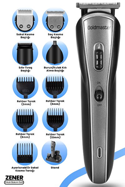 GOLDMASTER Zener Gm-9106 10 In 1 Erkek Bakım Seti