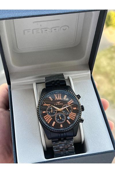 FERRO 30 Mt Waterproof Men's Wristwatch - Steel Cord, with Calendar and Inner Functions Active Efm31187-G