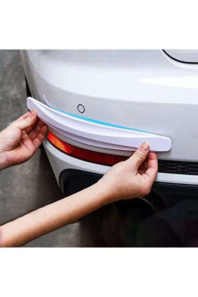BEYZANA Tampon Koruma Beyaz Karbon Kabartma Şerit Seti 2'li Tampon Koruyucu Şerit Her Araca Uyumludur