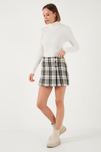 Lela Tweed Mini Shorts Skirt - Regular Fit Winter Model 611Et0020
