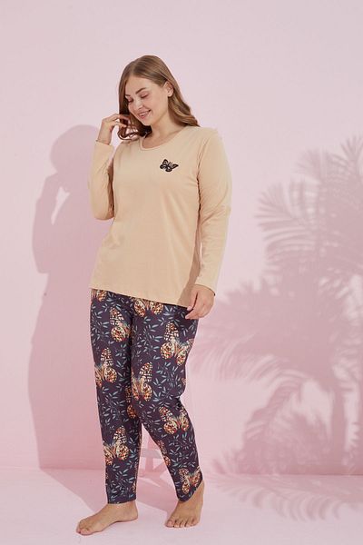 Siyah İnci Σετ πιτζάμες Cotton Curve Plus Size - Πολύχρωμο, King Size, Πλεκτό 24240741