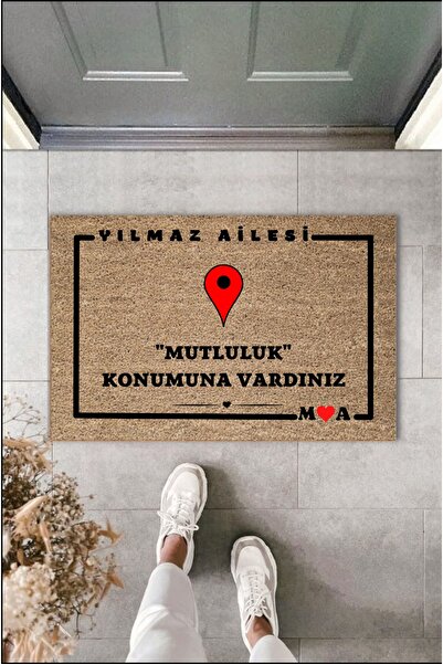 Pazarova Dekoratif Modern Dijital Baskı Konum Temalı Kişiselleştirebilir Kapı Önü Paspası