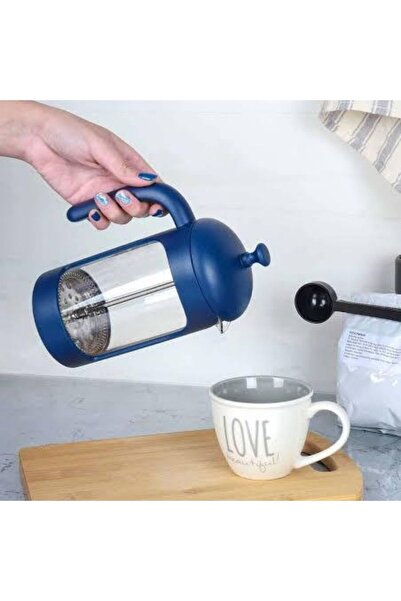 Zarif İnci Tohana Bitki Çayı Demliği French Press Süzgeçli Çay Kahve Kupası 6...