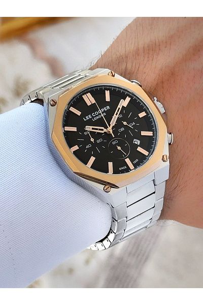 Lee Cooper 5 Atm Waterproof Steel Cord Men's Wrist Watch - Functions Active