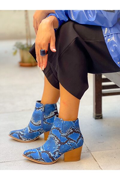 irmona DALİDA SAKS YILAN DERİSİ DALLAS WESTERN MİNİ BOT