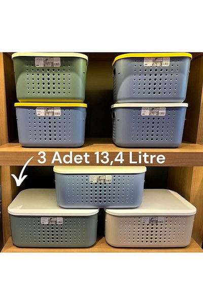 Bayev 7 Piece Bubble Lid Storage Box Set - Mixed Color (3 Large 4 Small)