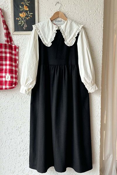 Ceylan Otantik Boat Neck Black Stamp Gilet