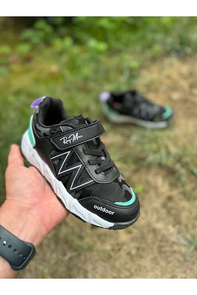 MORENİCA Negru Verde - Pantofi sport ortopedici unisex pentru copii
