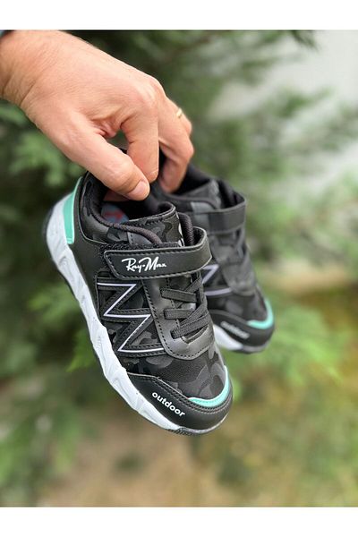 MORENİCA Negru Verde - Pantofi sport ortopedici unisex pentru copii