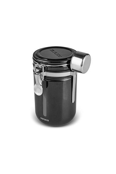Karaca Mastermaid 650 ml Black Coffee Storage Container - with Lock and Lid