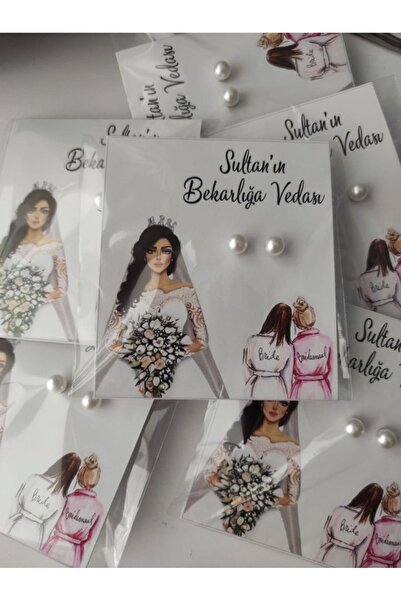 diaeventdesign Bride To Be - Kına Hediyeliği Inci Küpe Hediyeliği Bekarlığa V...