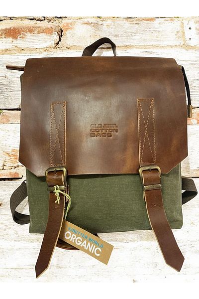 Old Cotton Unisex Vintage Canvas Backpack - Waterproof, Laptop Compartment, for Trip and Camping 29x35cm