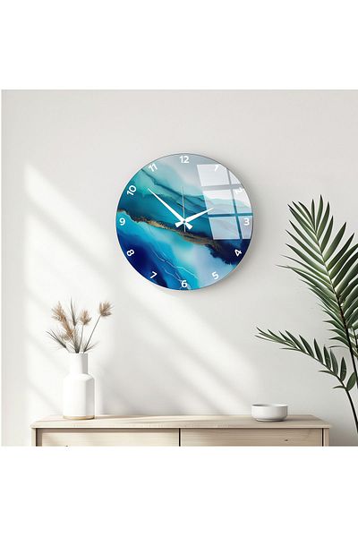 huhuli Modern Designed Glass Wall Clock Huhu342