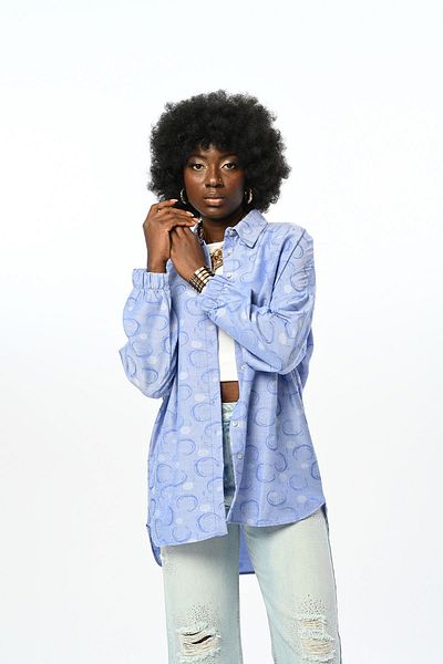 Orfeo Negro MĂRIME STANDARD OVERSIZE PENTRU FEMEI, CU MODEL GEOMETRIC, POTRIVĂ PENTRU HIJAB ȘI CAMĂȘĂ PLUS