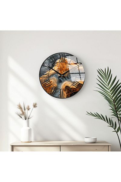 huhuli Modern Designed Glass Wall Clock Huhu331