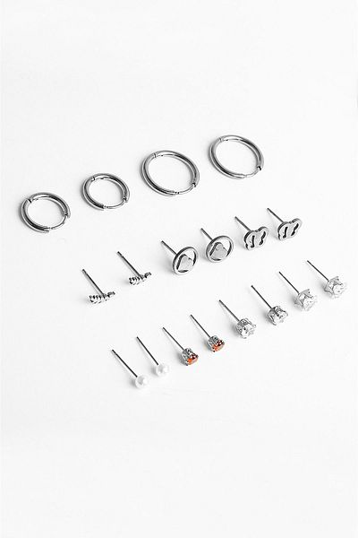 MakeWell Colorfast Non-Tarnish Steel Earring Set - Zircon Stone