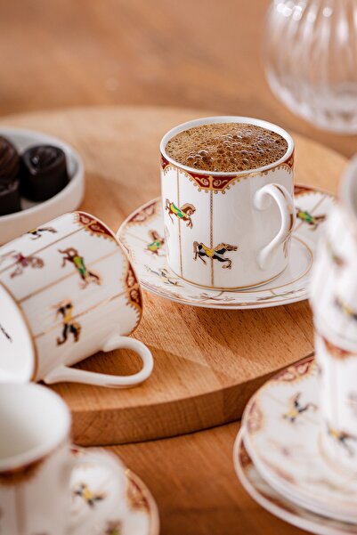 Emsan Atlıkarınca 6 Kişilik Kahve Fincan Takımı 80 ml