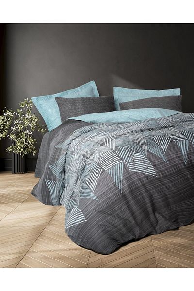 Cotton Box Arel Anthracite Modern Single Duvet Cover Set