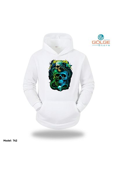 Gölge Store Metallica Chest Printed Oversize Unisex Hooded Sweatshirt