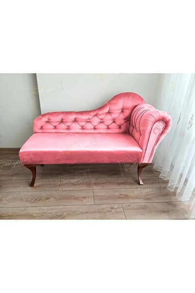 aldagelsin Ters Kol Dekoratif Bihter Koltuk Josefin Puf 130 cm Ceviz Ayak