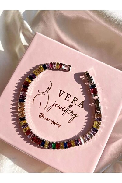 Meyras Touch Vera Jewellery Çelik Renkli Baget Taşlı Su Yolu Bileklik