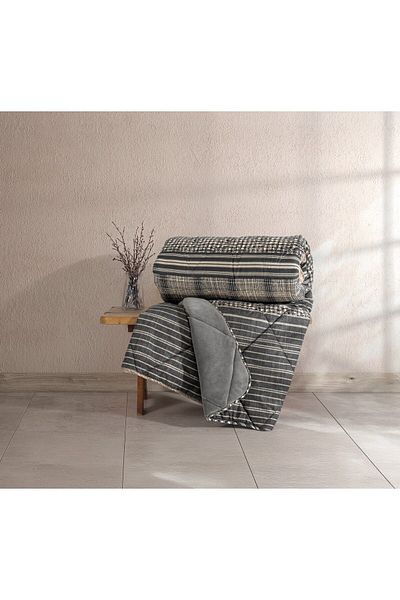 Cotton Box Velvet Single Quilt Timbre Anthracite 155X215 cm