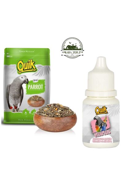 Quik Jako Papağanı Amazon Papapağanı Yemi ve Vitamini Süper 2"li