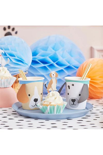 Meri Meri - Puppy Cupcake Kit - Puppy Dog Cupcake Kit - 24 Pieces
