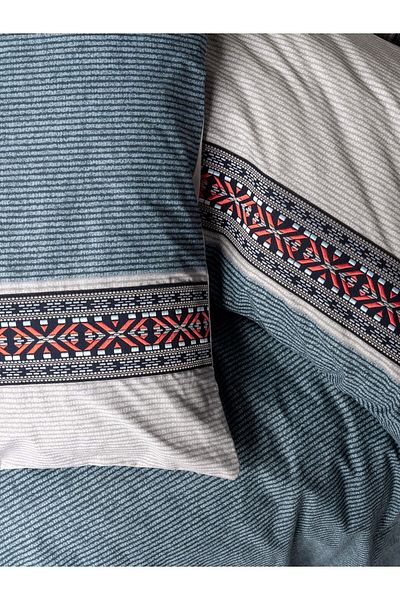 Cotton Box Σετ Παπλωματοθήκη Folk Art Grey Double - Polku