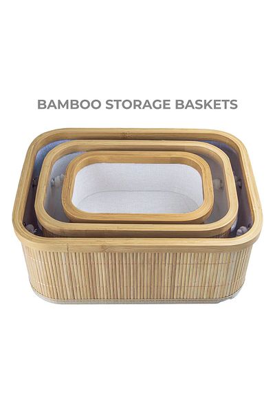 English Home 3er Set Korb Aufbewahrungsbox Rechteckig, 40x30x16 cm, 36x26x14 cm, 30x20x12 cm