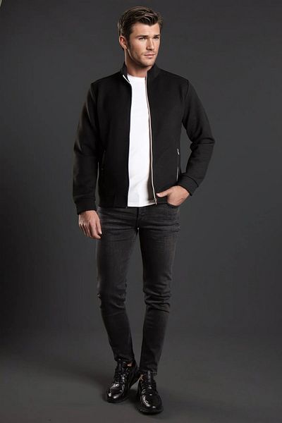 JR9 Men's Black Corner Cardigan 8204