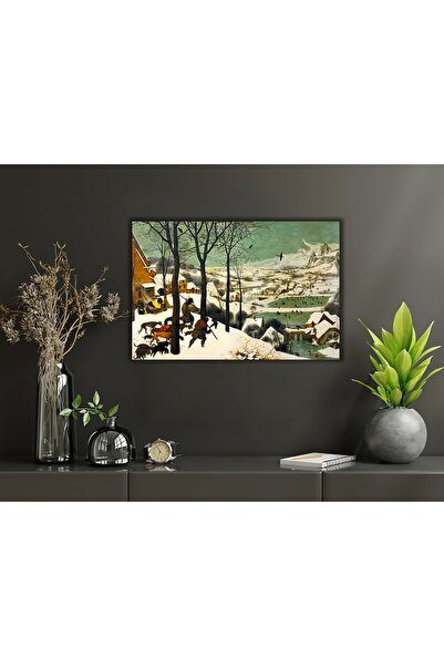Hayal Poster Wooden Painting of Hunters in the Snow (20X30)