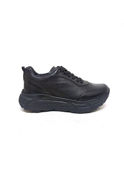 MARCOMEN SİYAH DERİ ERKEK SNEAKER AYAKKABI