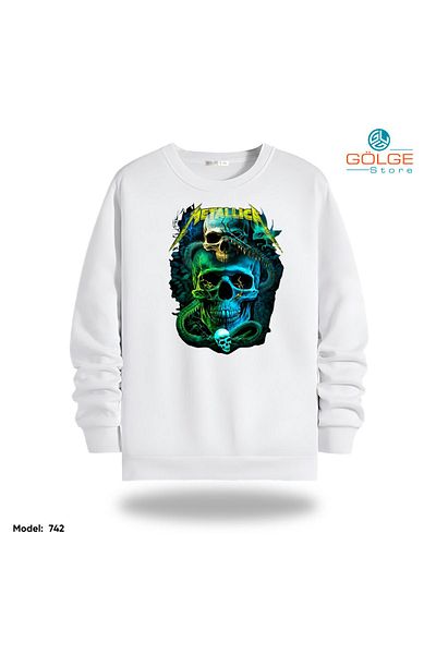 Gölge Store Metallica Chest Printed Slimfit Crew Neck 2 Thread Unisex Sweatshirt