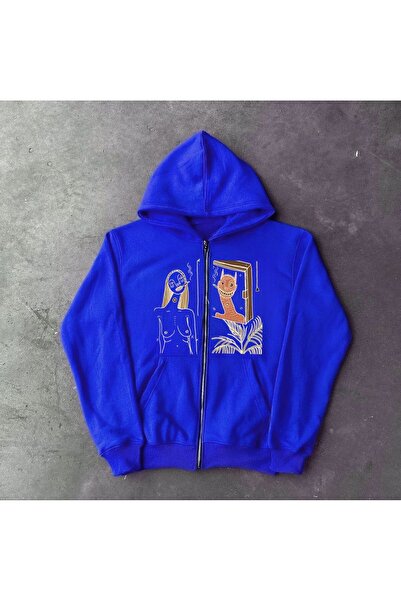 MAYDAY CULTURE Unisex Μπλε Μπουφάν με στάμπα κανονικής εφαρμογής