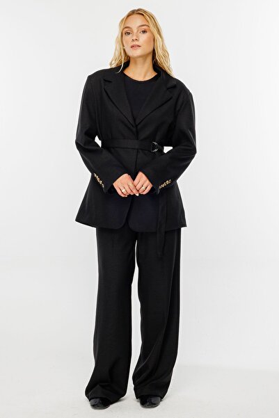 Hooopstore Μαύρο Premium Blazer - Μπουφάν με ζώνη